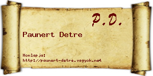 Paunert Detre névjegykártya